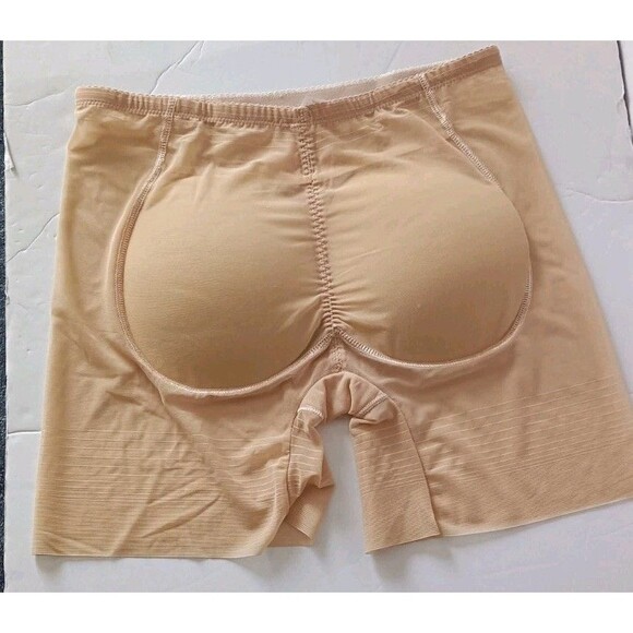 Bubbles Bodywear Seamless Padded Panty Size 2X  Beige Butt Enhancer Sheer 9019 - Picture 2 of 6